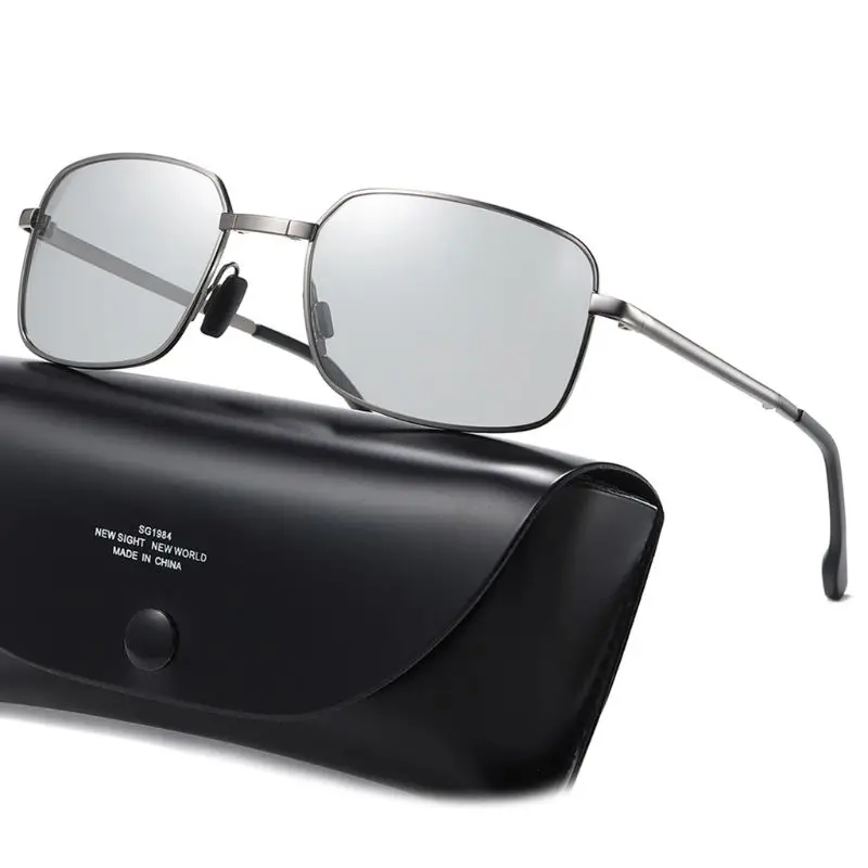 

Men Photochromic Foldable Sunglasses with Polarized Lens Metal Frame Goggles Protection Anti-Fatigue Eyewear