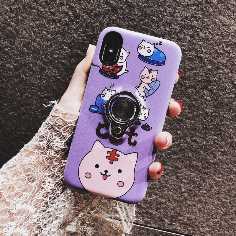 

Magnetic Suction Phone Case For iphone 11 max case super cute cat Cases For 6 6s Plus 7 8 X XS XR Magnetic Car Ring Holder Coque