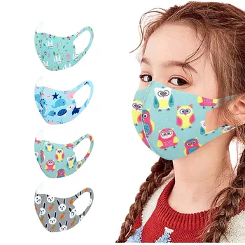 

4Pcs Kids Reusable Face Mask Breathable Mouth Mask Washable Face Shield Cloth Mouth Cover Windproof mondmaskers Tapabocas
