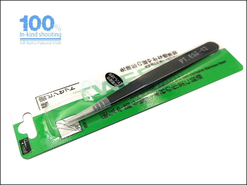 Anti-static small tweezers stainless steel straight elbow cleaning residual supplies tools DIY 3d Printer parts 16