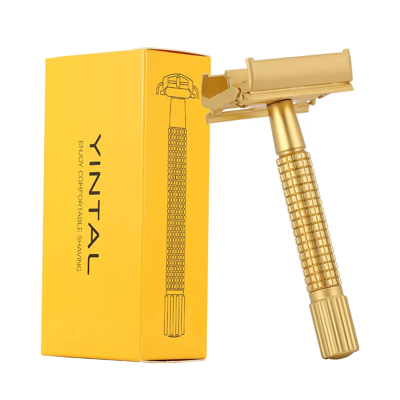 YINTAL Classic Dual Edge Manual Razor Short Brass Handle Safety Razors