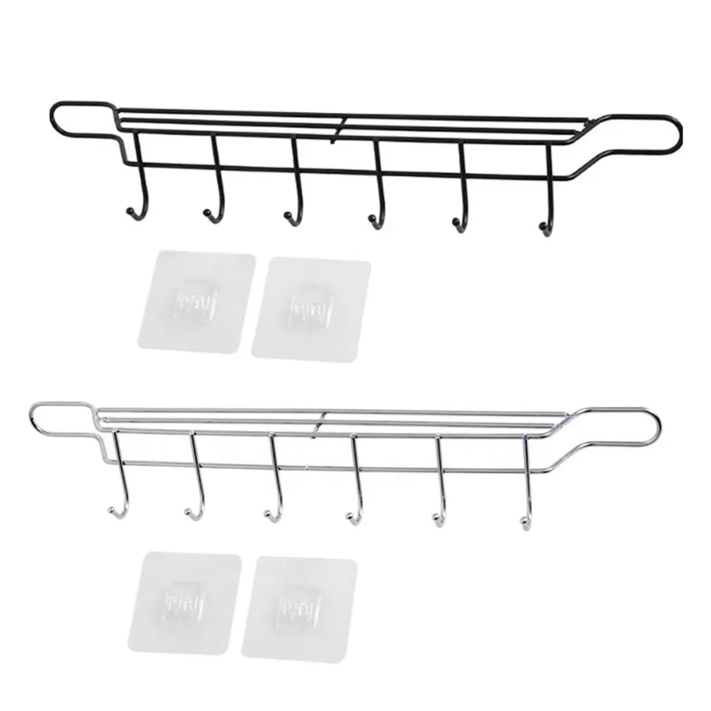 Home Free Punch Wrought Iron Knife Holder No Trace Paste Kitchen Rack Multi-function Wall Hanging Knife Spoon Spatula Rack
