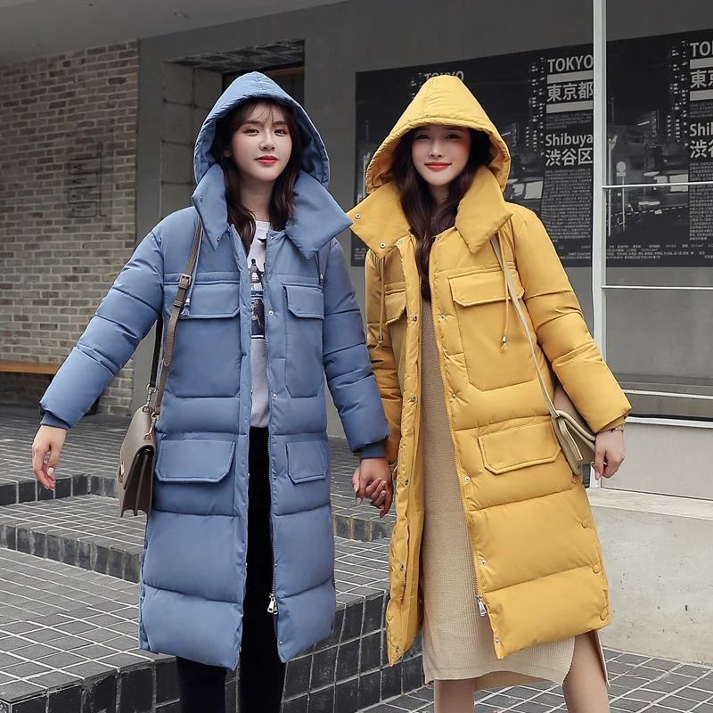 

Down Jacket Cotton-padded Clothes Women's 2019 Winter New Style Korean-style Fashion Mid-length Thick Warm Hooded WOMEN'S Coat