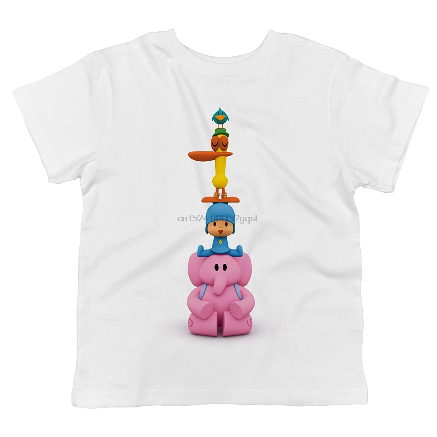 100% Pocoyo PATO Elly and Baby Bird/футболка из хлопка для малышей|Футболки| |