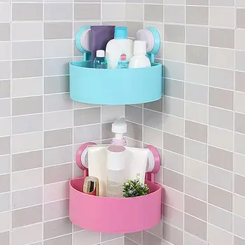 

1Pcs Home Wall Mount Bathroom Shelf Corner Drain Shelf Ultra Strong Storage Basket Wall Shower Cup Organizer