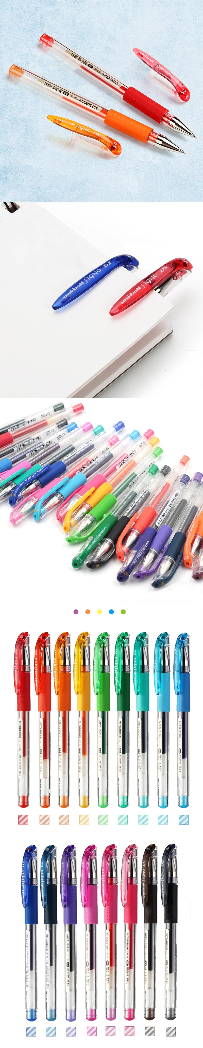 10 шт Япония UNI UM-151 на водной основе 0,38 мм шариковая цветная гелевая ручка 20 цветов на выбор двойная Шариковая ручка для письма