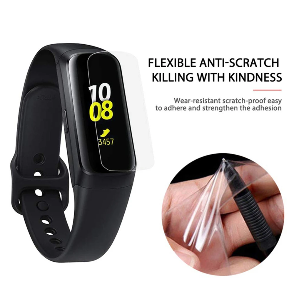 New 5 Pcs TPU Soft Smart Watch Screen Protector Ultra Thin Film Anti-Scratch Tempered Glass Film for Samsung Galaxy Fit& Fit E
