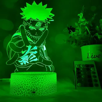 

3D LED Naruto Night Light Home Bedroom Decorative Lamp Atmosphere Light Table Lamp Xmas Gift Touch Remote Control