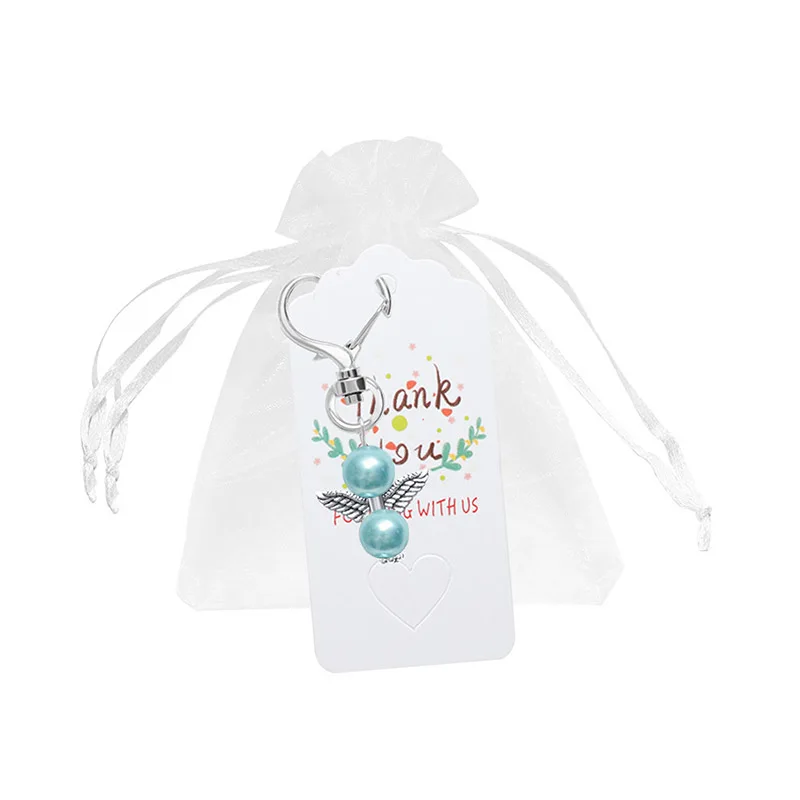 60 Pcs Thank You Favors Angel Keychain Favor Bow Angel Wing Thank You Tag Guest Return Favor for Baby xqmg Party Favors Event