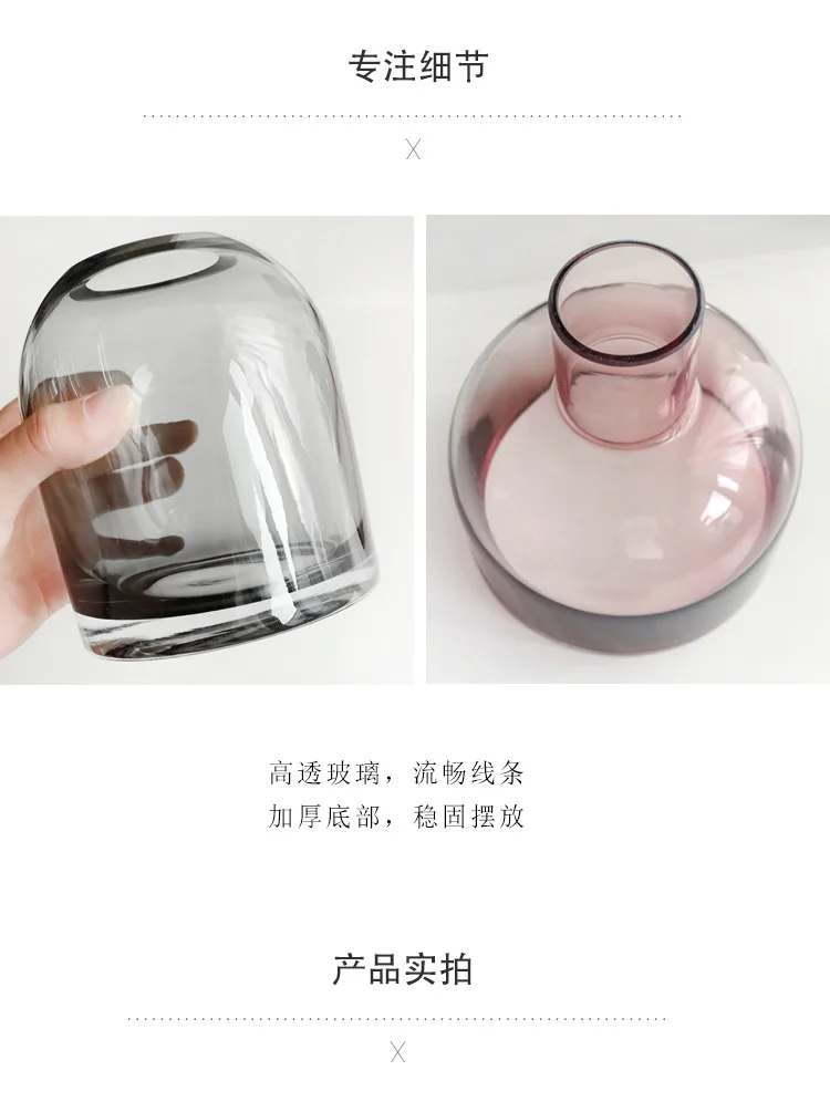 Nordic luxury Transparent glass vase Hydroponic plant Flower arrangement Flower Desktop home decoration Vase gift