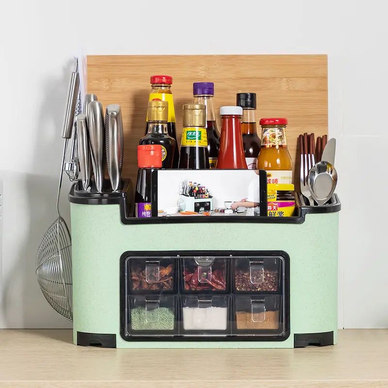 

LHX Multifunction Kitchen Storage Rack Seasoning Rack Kitchen Storage Shelves for Kitchen Tools HP1480 f1