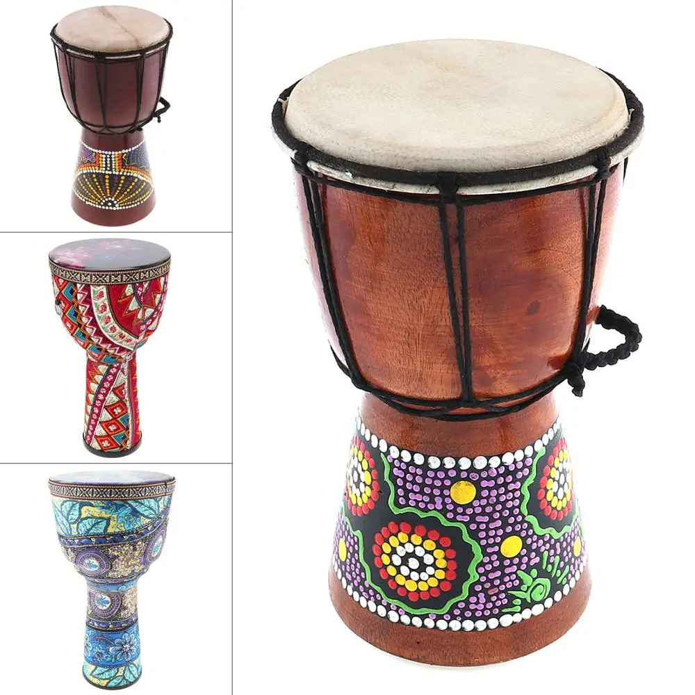 8 Inch Professional African Djembe Drum Wood Good Sound Traditional Musical Instrument