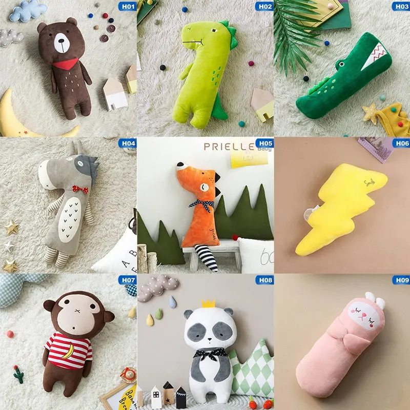 Новая детская подушка для сиденья, мягкая короткая плюшевая подушка для безопасности в виде животных, обезьяна, панда, крокодил, кот, кролик, медведь, ракета