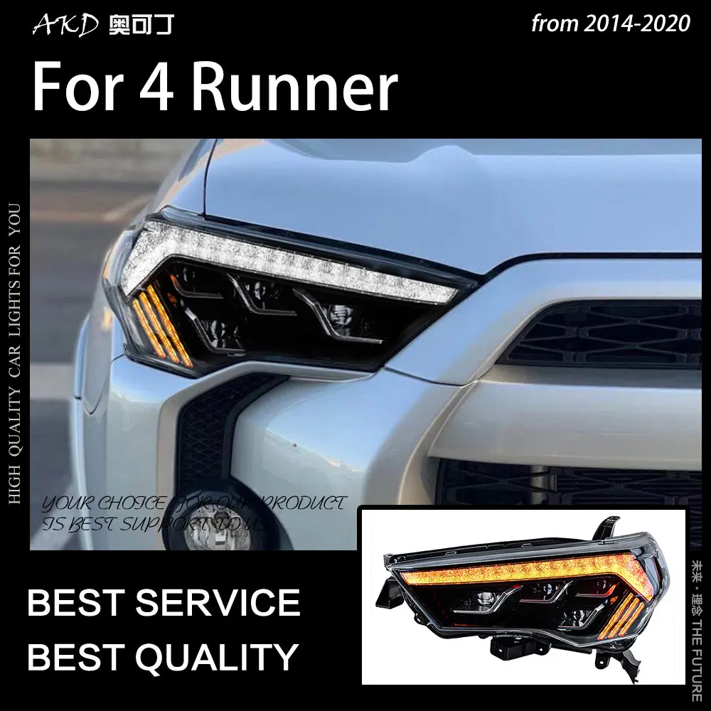 Стайлинга автомобилей фара для 4runner фары 2014-2020 светодиодный DRL динамический