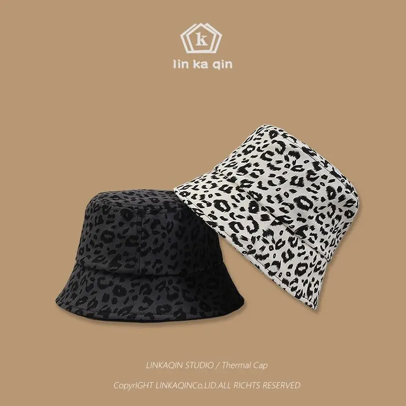 Bucket Hats Women Leopard Print Sun Protection Design Casual Daily Popular All-match Ulzzang Students Lovely Harajuku Spring New waterproof bucket hat