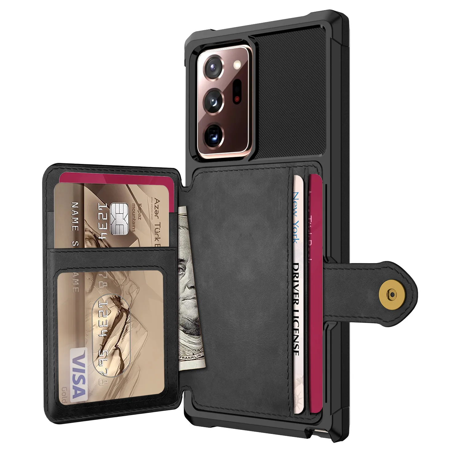 for Samsung Galaxy Note 20 Ultra/Note 20 5G Credit Card Case PU Leather Flip Wallet Cover with Photo Holder Hard Back Cover