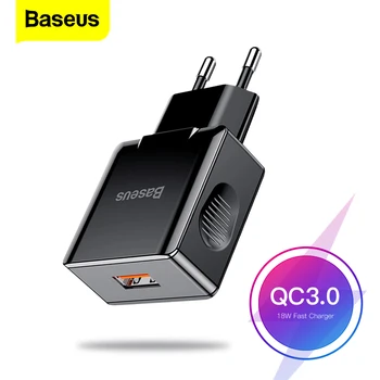  Baseus Quick Charge 3,0 USB зарядное устройство 18 Вт QC3.0 QC Turbo быстрое зарядное устройство для iPhone Samsung Xiaomi Huawei настенный мобильный телефон зарядное…