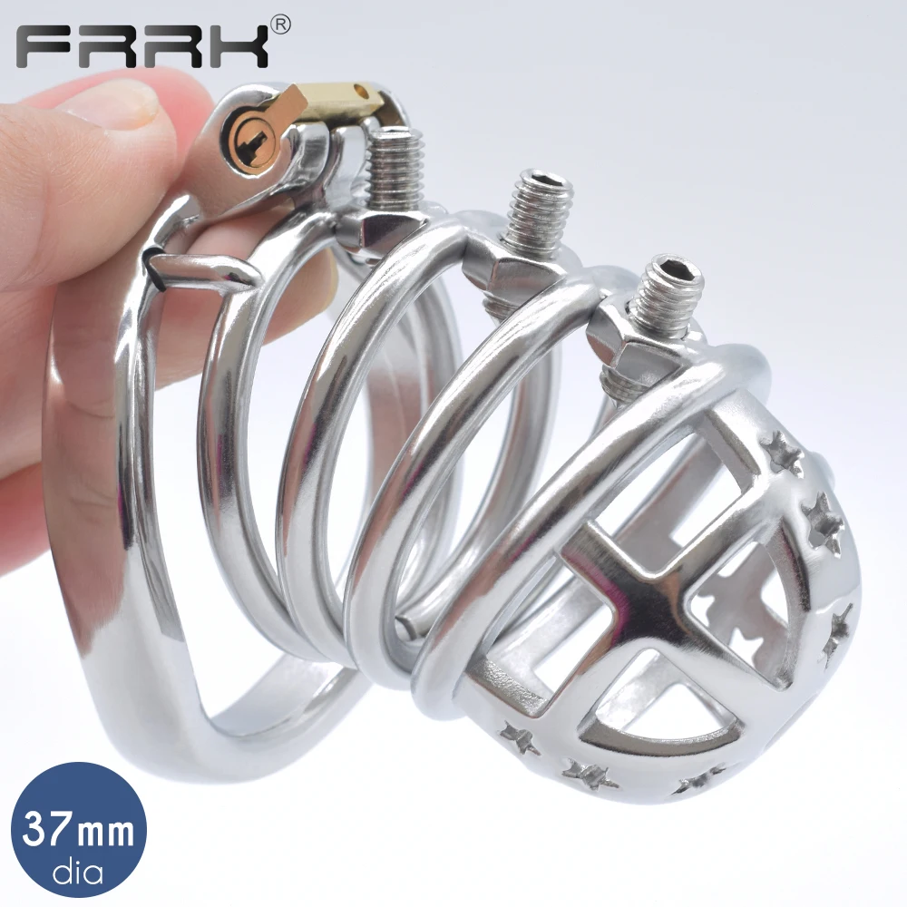 

FRRK Metal Spiked Chastity Cage Spines for Adutls 18 Men's Penis Rings Male BDSM Fetish Sex Toys Bondage Belt Gay Device