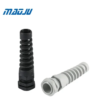 

5pcs white black IP68 PG7 PG9 PG11 PG13.5 PG16 Cable Gland Anti-Bending Sprial Nylon Flex Pigtail Strain Relief Connector