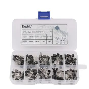 

10 Values 200pcs NPN PNP Transistor TO-92 Power Transistor Assortment Kit Transistor Pack Three Pin Transistors