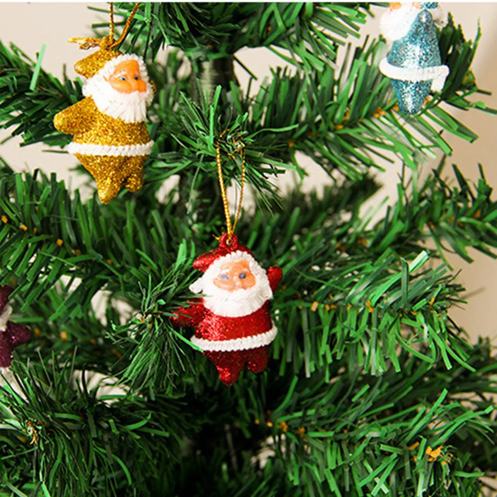 6 шт золотой порошок подвеска с Санта Клаусом милый мультфильм пластмассы шесть