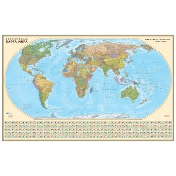 

Political wall map of the world, 1:13 m