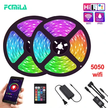 

LED Strip Lights WiFi 5M 10M 300/600 LEDs SMD 5050 Color Changing Kit Work with Alexa Google Assistant Wireless APP Controlled