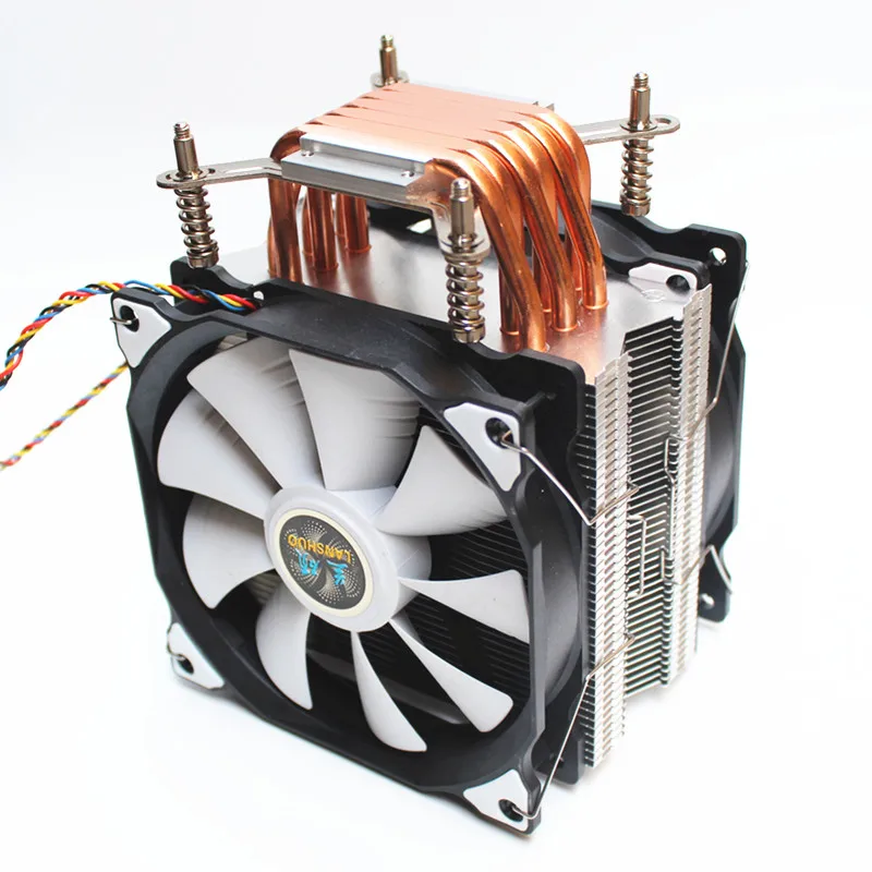  LANSHUO CPU Silent Dual Fan 6 Heat Pipe 3 Wire CPU Cooler Fan for Intel LGA 2011 Self-Contained Bac