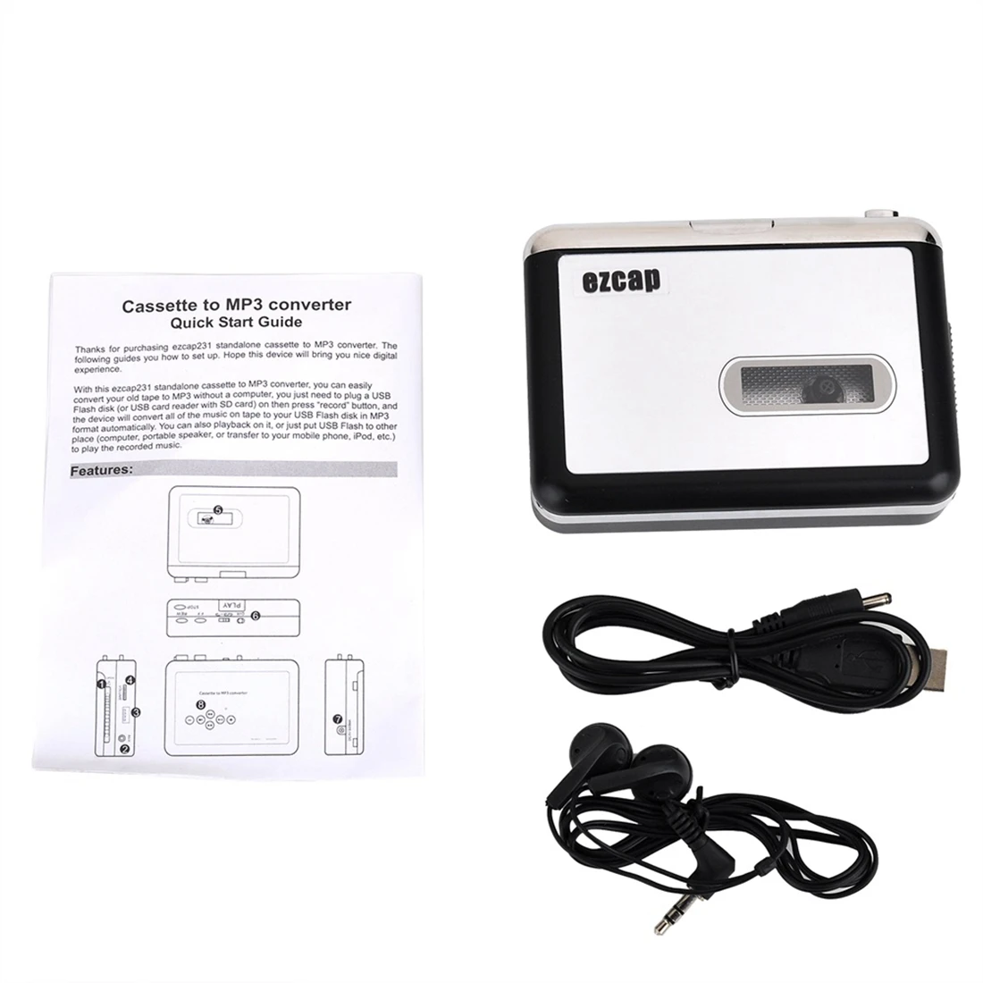 Cassette Tape Player Record Tape to MP3 Digital Converter,USB Cassette Capture,Save to USB Flash Drive Directly
