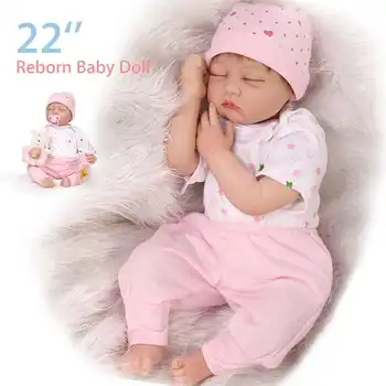 

55cm Silicone Vinyl Reborn Baby Dolls Toy Kids Children Playmate Doll Toy Soft Real Touch Toys For Girl Birthday Gifts