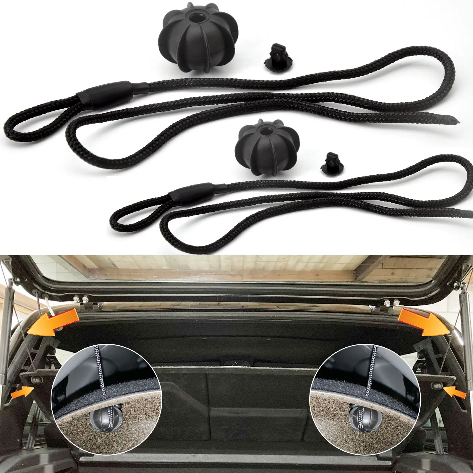 

2pc Car Parcel Shelf String Cord Tonneau Cover Strap For VW Golf MK5 MK6 Rabbit R R32 R20 GTI Hatch Tailgate Trunk 1K6863447A