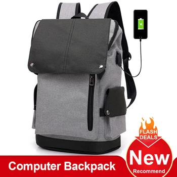 

Preppy Style Backpack Men Large Capacity Laptop Travel Backpack Anti-theft School Bags For Teenage USB Charging Mochila