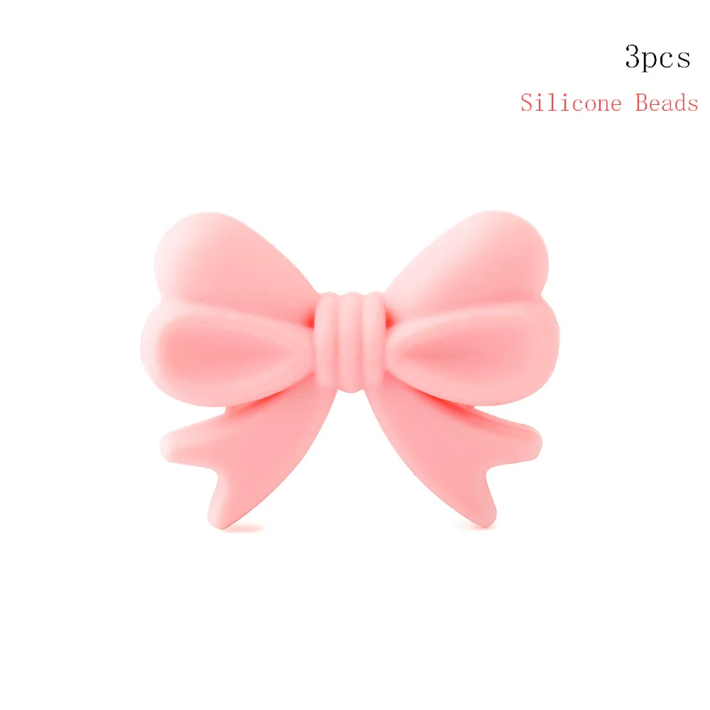 Bow Beads Keep& Grow, 1 шт., без бисфенола, животные, силиконовый прорезыватель, коала, енот, Детские Прорезыватели, силиконовые бусины, сделай сам, соска, цепь, игрушки, аксессуары - Цвет: Bow Beads