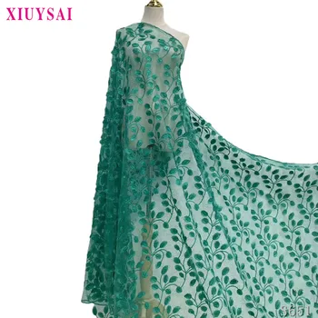 

2020 Latest African French Lace Fabric High Quality Tulle Net Lace Fabric Green Embroidery Nigerian Lace Fabric For Women S651