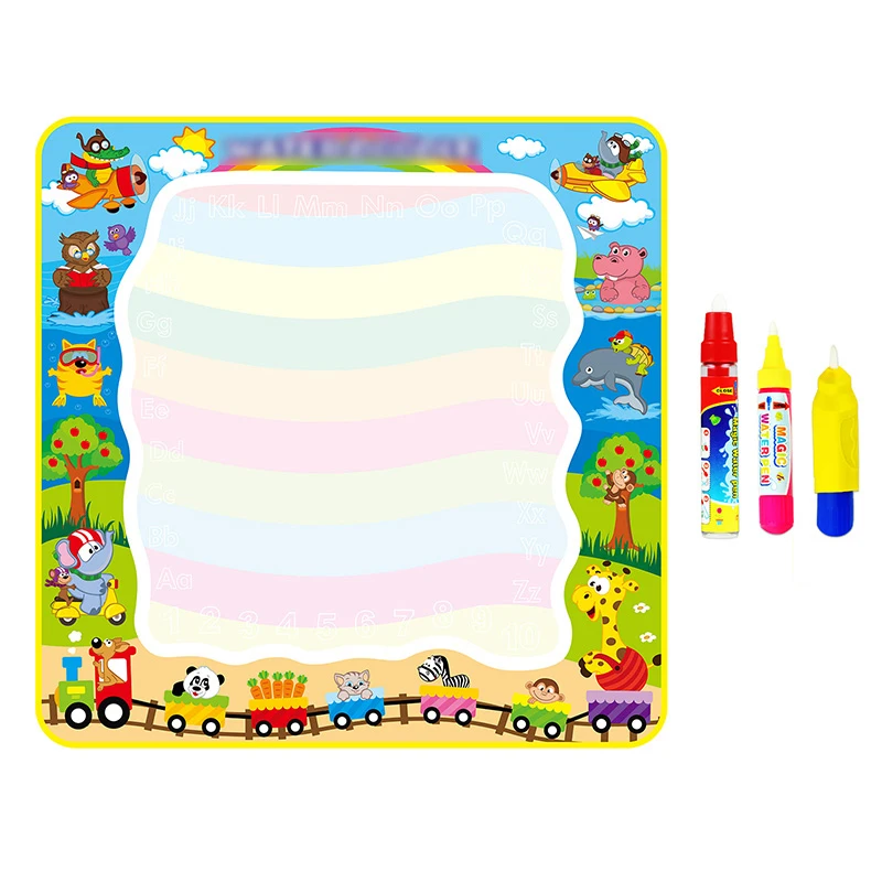 Coolplay 100x100cm Magic Water Drawing Mat Doodle Mat & 4 Drawing Pens & 1 Stamps Set Painting Board Educational Toys for Kids 14