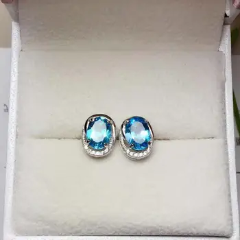 

natural And Real Topaz gemstone earrings S925 silver earrings women fashion earrings New year gift