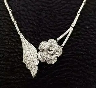 907 REAL NATURAL Flower and leaf crystal jewelry NECKLACE