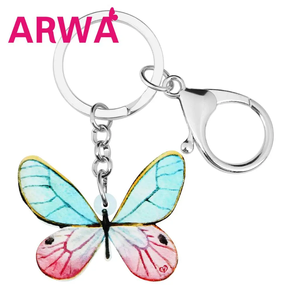 ARWA акриловые кисти footed Butterfly брелоки с длинным принтом насекомых животными
