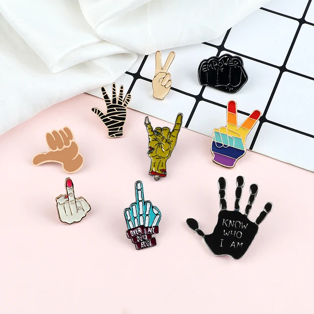 Punk Hand Metal Pins Brooches A Unique Addition to Your Jewelry Collection