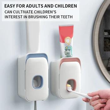

2020 Automatic Toothpaste Dispenser Wall Mount Toothbrush Holder Lazy Toothpaste Squeezer For Toilet Home Bathroom Accessories