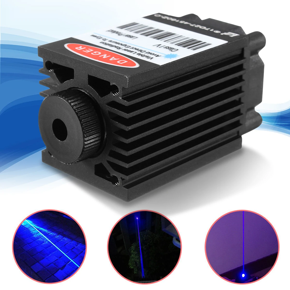 Синий лазерный модуль высокой мощности 450nm 2500 мвт TTL 12V DIY режущий лазер с ЧПУ