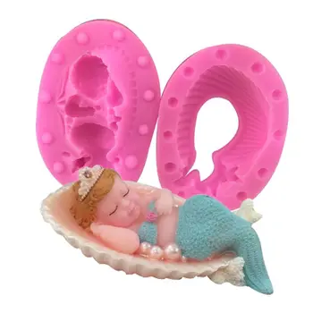 

1PC Silicone mold starfish Crown girl cake chocolate 3d mold diy soap candle mold