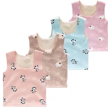 Мягкий бархатный теплый жилет для мужчин и женщин; детское нижнее белье без рукавов; Толстый жилет; сезон весна-осень-зима