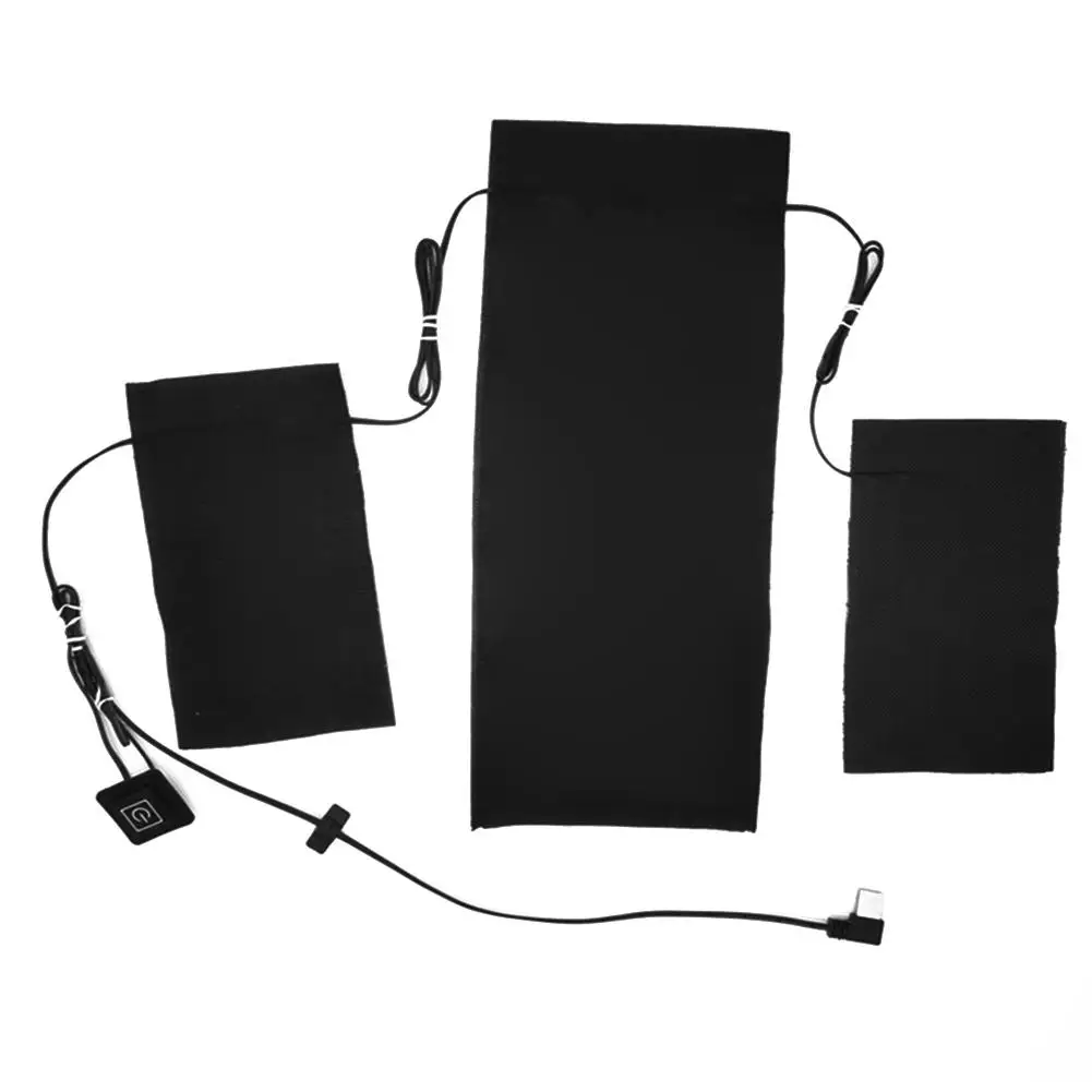 

3-in-1 women heating pad for period USB Charging Carbon Fiber Waterproof Electric Heating Sheet for Clothes Vests Underwear #4O