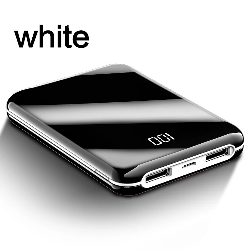 20000 мАч портативный mi ni power Bank быстрое зарядное устройство повербанк mi rror экран Внешний аккумулятор для iPhone Xiaomi mi ni power bank - Цвет: Белый
