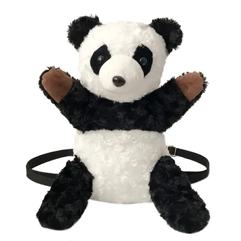 

2020 New Panda Doll Backpack Messenger Bag Korean fashion Cartoon Bag Cute Crossbody Bag women knapsack Children's schoolbag