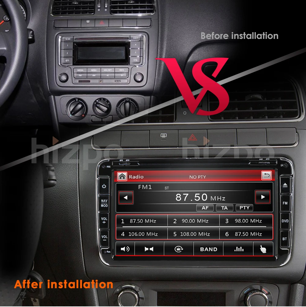 Perfect RDS Radio Stereo DVD Player for Car Volkswagen VW Jetta Golf Passat, Polo, Tiguan Skoda Yeti Seat with Bluetooth Car Headunit SD 8