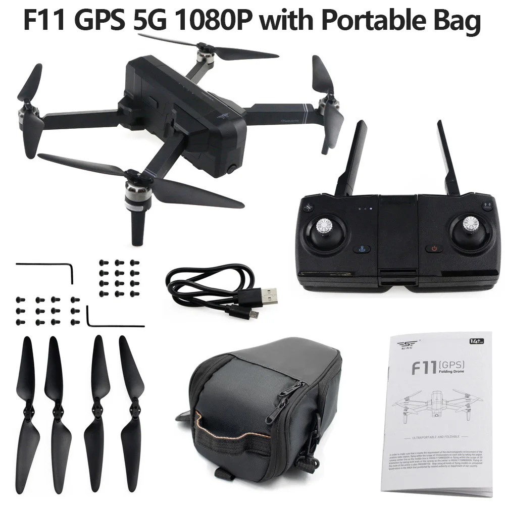 F11 1080P Bag Global Drone 2K Professional Follow Me RC Дрон 5G Wifi FPV долгое время Летающий Квадрокоптер gps Дроны с камерой HD VS E520 F11 PRO - Цвет: F11 1080P Bag