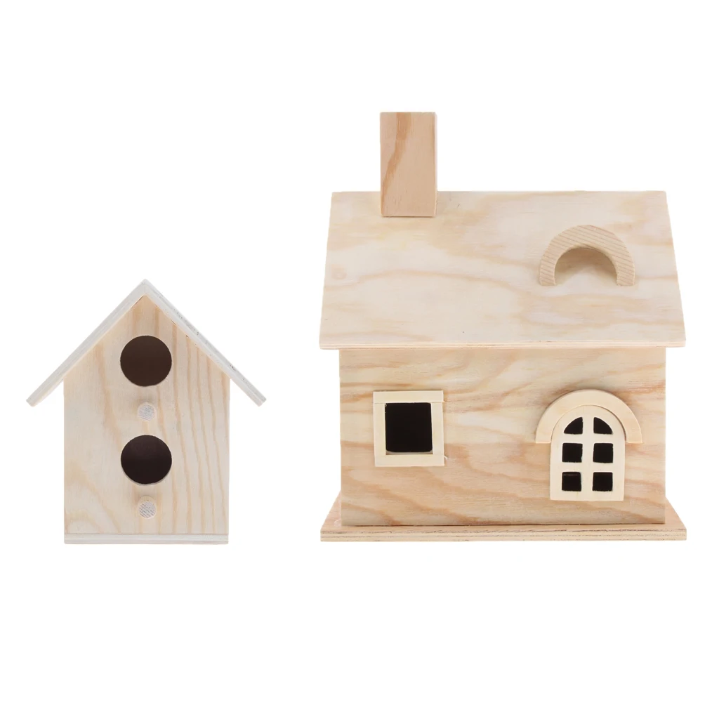 Bird Nest Box Bird House Budgie Wood Breeding Box for Lovebirds, Parrotlets Mating Box