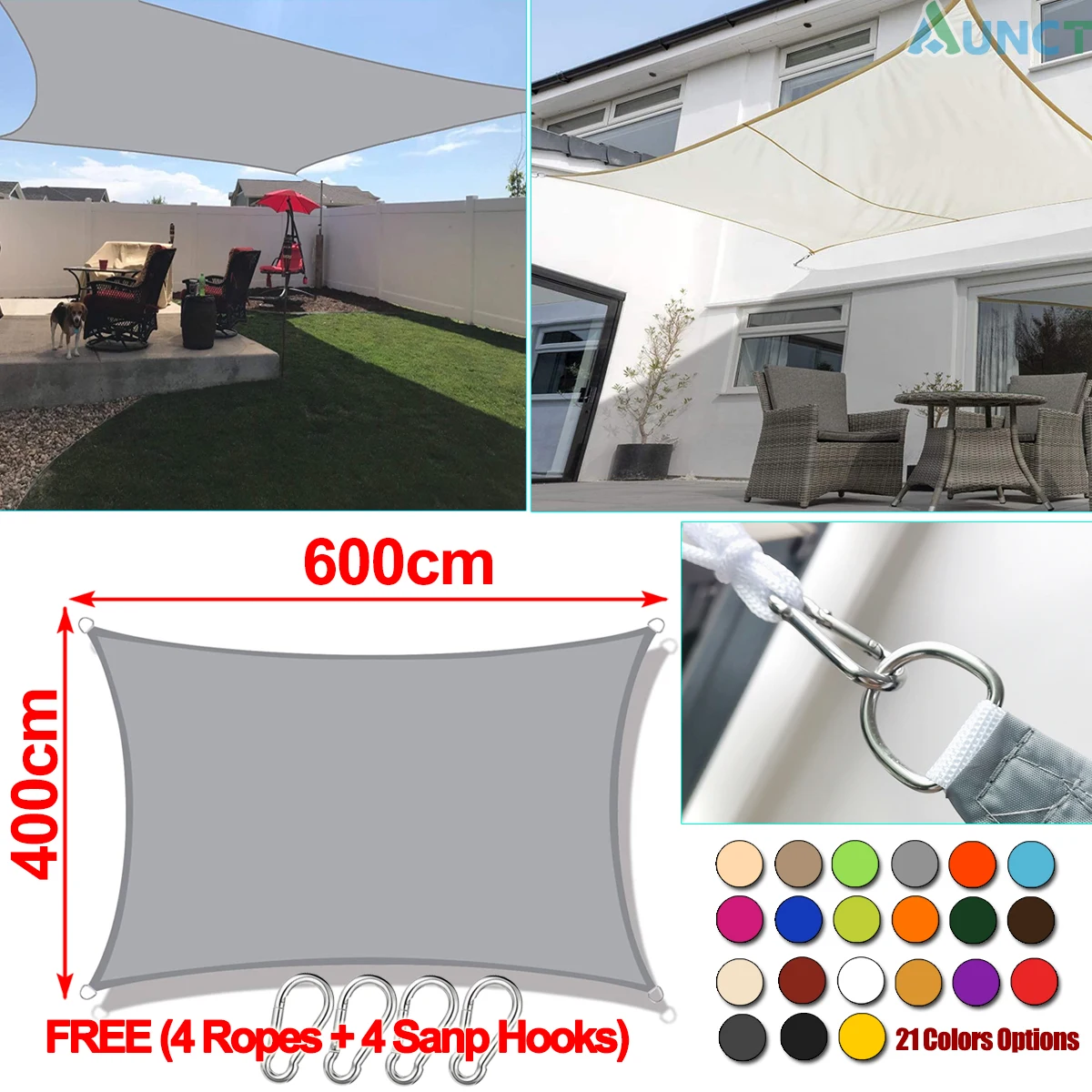 4x6M Oxford Rectangle visor Sun Shade sail pool cover Sunscreen awnings outdoor waterproof sail shade cloth gazebo canopy